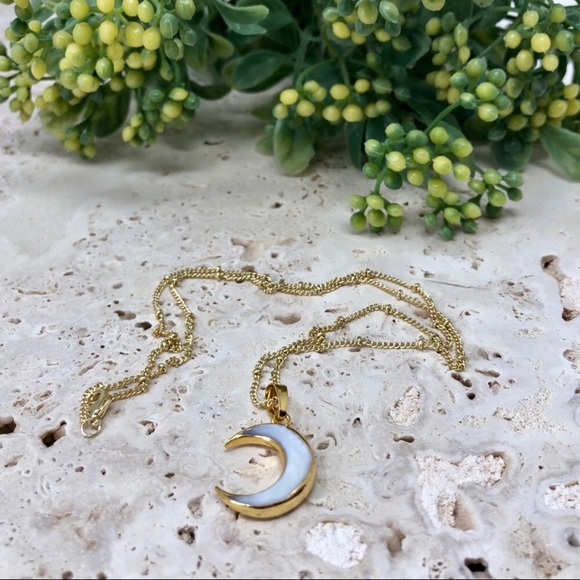🆕Ayla | Crescent Moon Pendant 14K Gold Necklace - Picture 2 of 8